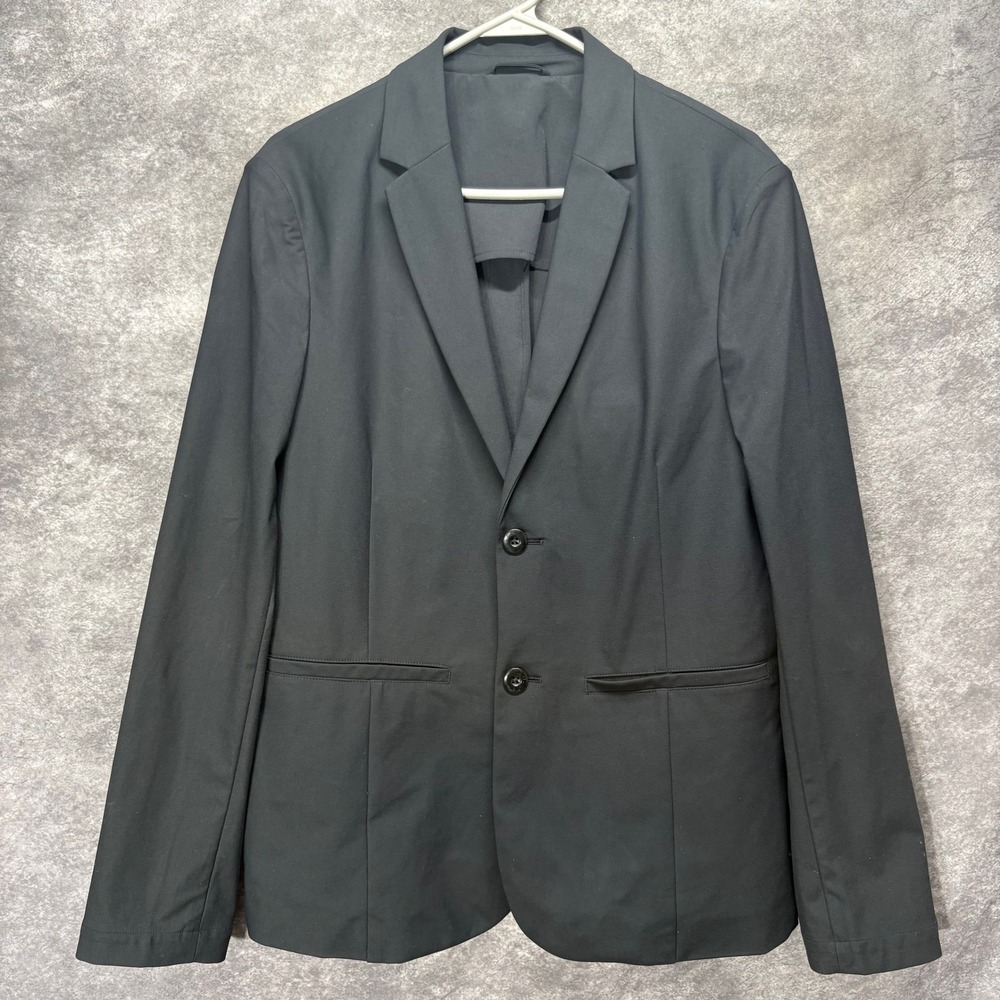 Fabletics Mens The Don Black Performance Tech Blazer Jacket Size S Travel